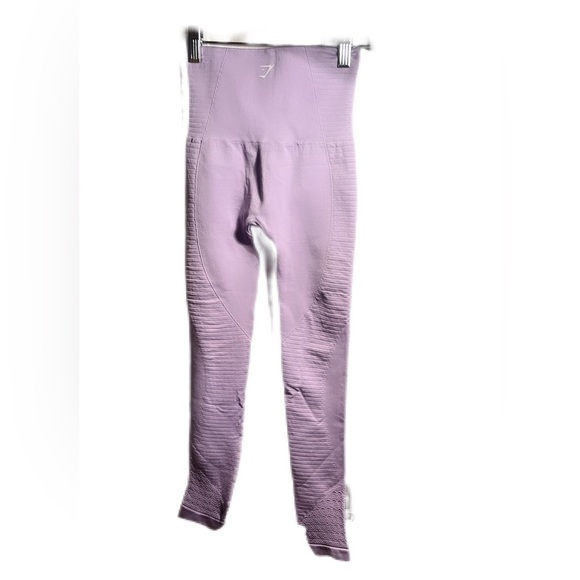 Gymshark Energy purple crop yoga lightweight athletic Seamless Leggings tight S - Picture 3 of 3